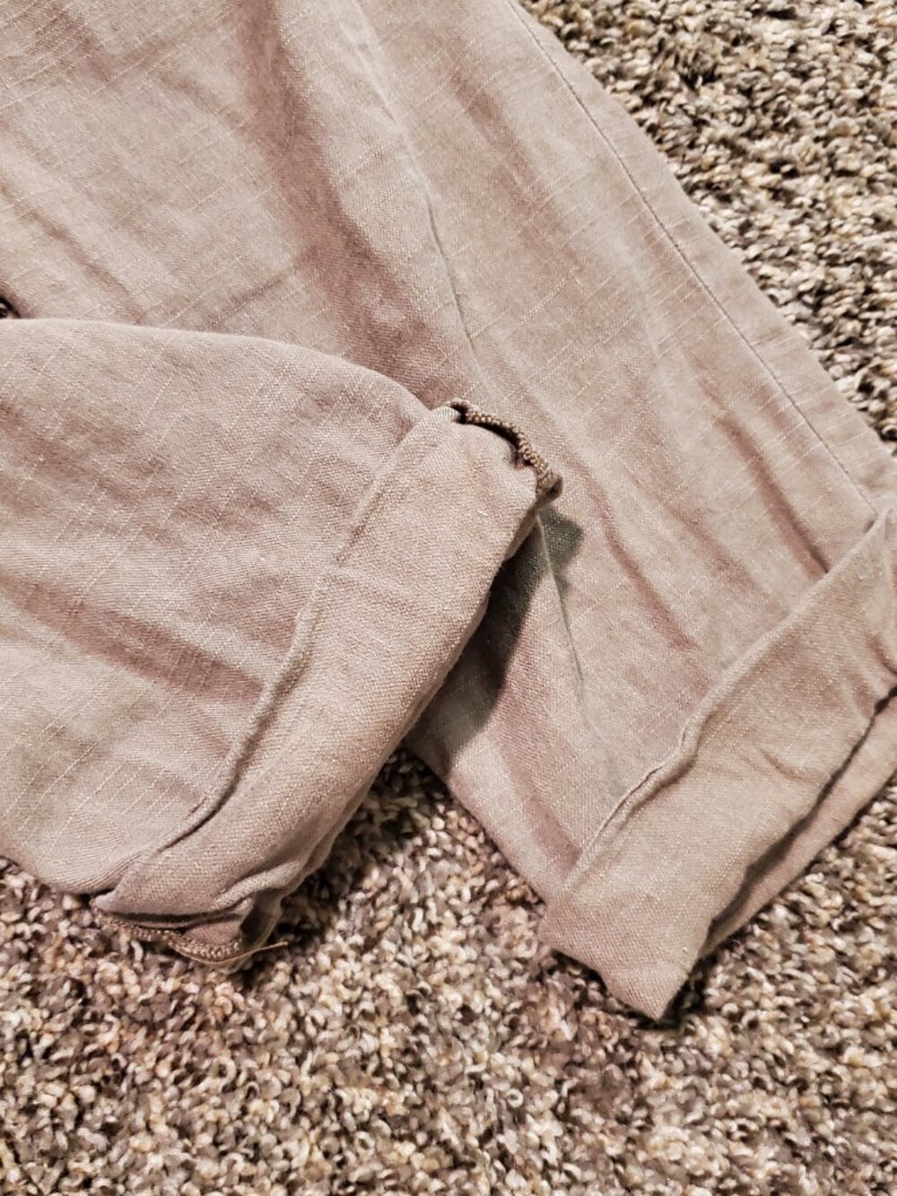 Free People Beige Linen Ankle Jogger Stretch Waist Pants - Picture 5 of 6